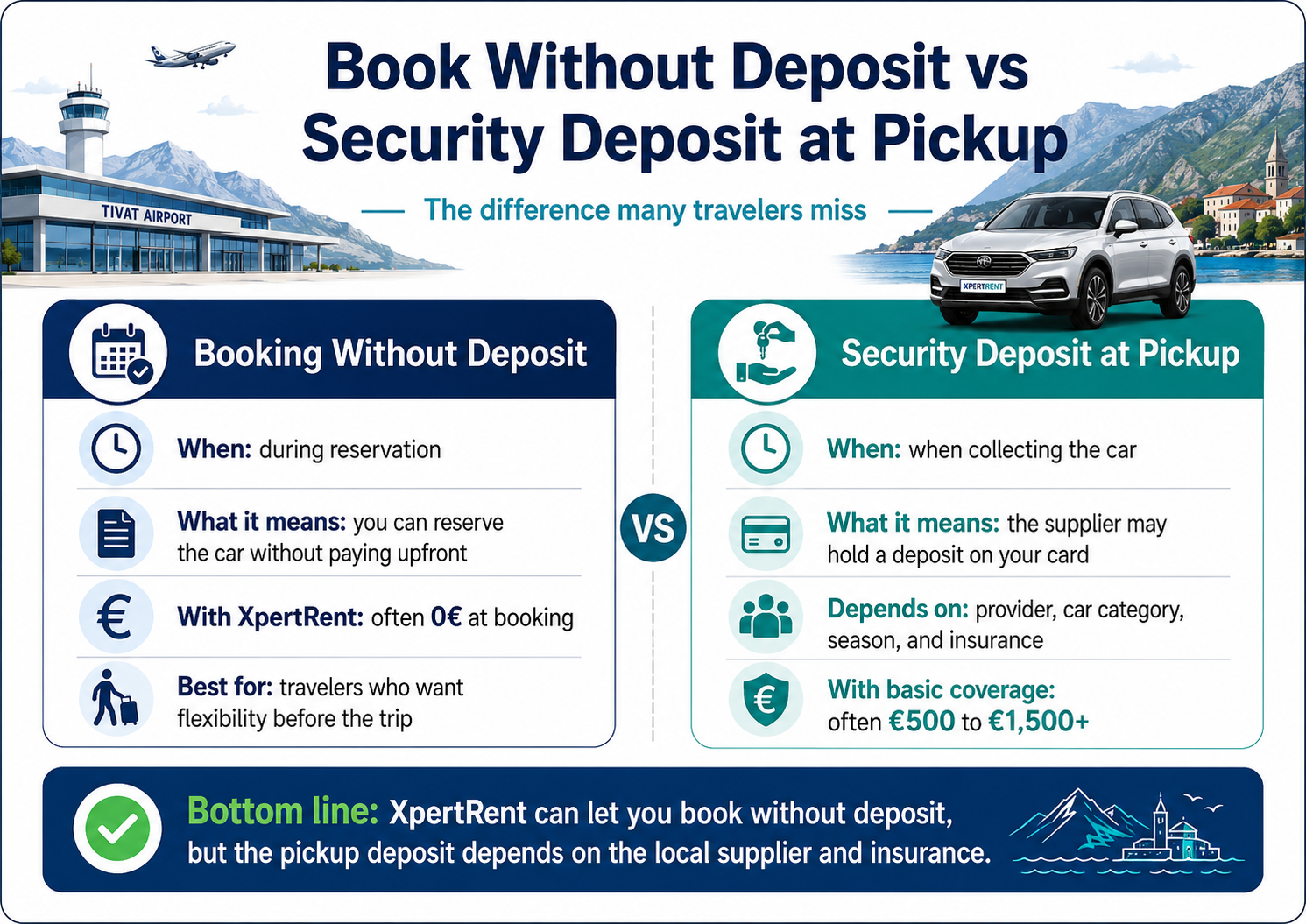 No Deposit Car Rental in Montenegro